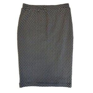 Creation L black white polka-dot pattern pencil skirt sz 6